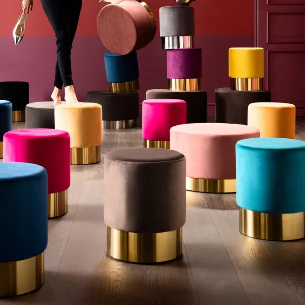 stool_cherry_mauve_brass__5.webp Best KARE Design Stool Cherry Mauve Brass Ø35cm