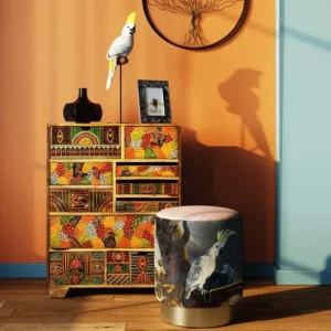 Sale KARE Design Stool Cherry Parrot Brass Ø32cm
