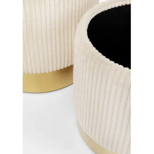 Fashion KARE Design Stool Cherry Storage Cord Creme (2/Set)