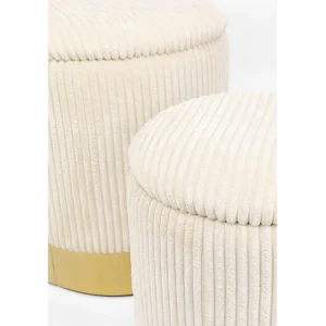 Fashion KARE Design Stool Cherry Storage Cord Creme (2/Set)
