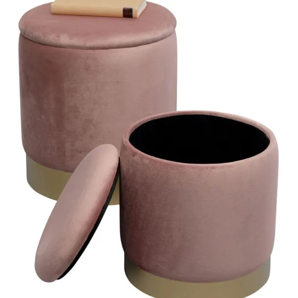 stool_cherry_storage_mauv_1.webp Hot KARE Design Stool Cherry Storage Mauve Brass (2/Set)