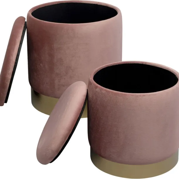 stool_cherry_storage_mauv_2.webp Hot KARE Design Stool Cherry Storage Mauve Brass (2/Set)