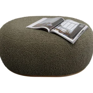 Discount KARE Design Stool Pebble Boucle Oliv 81cm
