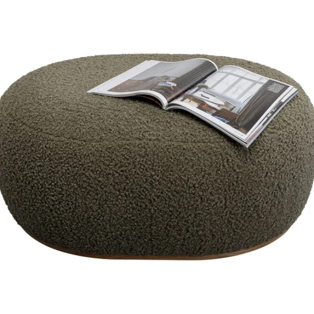 stool_pebble_boucle_oliv__2.webp Discount KARE Design Stool Pebble Boucle Oliv 81cm