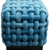 Sale KARE Design Stool Weave Square Blue 47x47cm