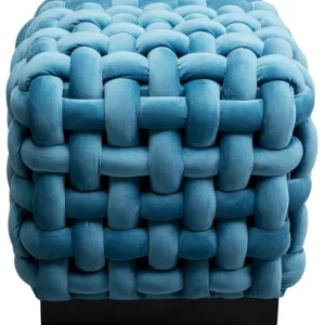 Sale KARE Design Stool Weave Square Blue 47x47cm