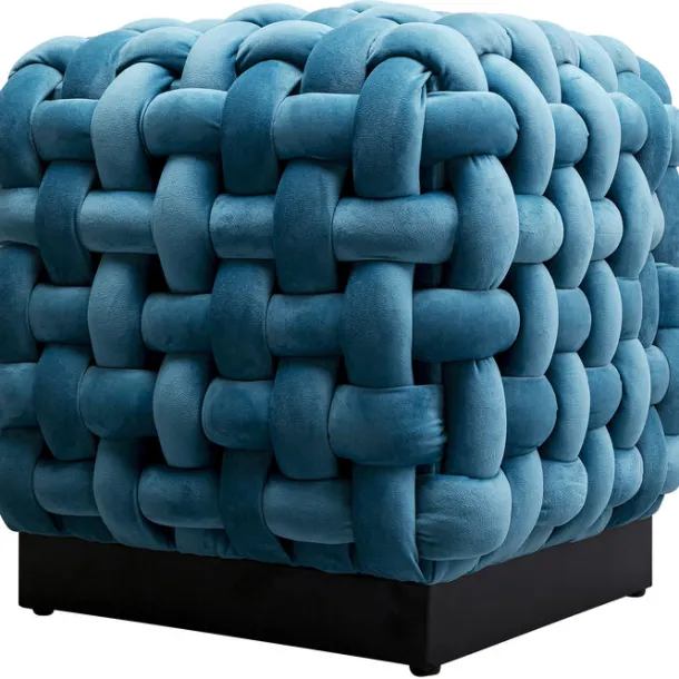 stool_weave_square_blue_x_2.webp Sale KARE Design Stool Weave Square Blue 47x47cm
