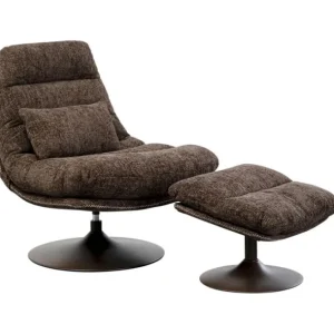 New KARE Design Swivel Armchair + Stool Montreal