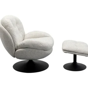 New KARE Design Swivel Armchair + Stool Standford
