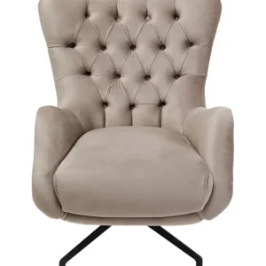 Hot KARE Design Swivel Armchair Bellissima Velvet Taupe