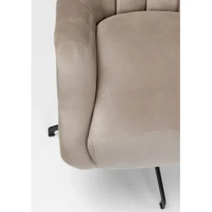 Hot KARE Design Swivel Armchair Bellissima Velvet Taupe
