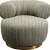 Hot KARE Design Swivel Armchair Couture Stripes Blue