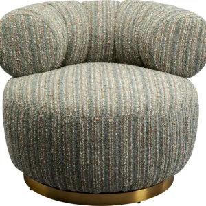 Hot KARE Design Swivel Armchair Couture Stripes Blue
