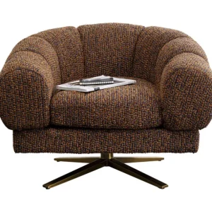 Fashion KARE Design Swivel Armchair Janno Brown