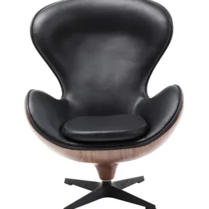 Clearance KARE Design Swivel Armchair Lounge Black Walnut