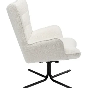 Fashion KARE Design Swivel Armchair Oscar Boucle Cream