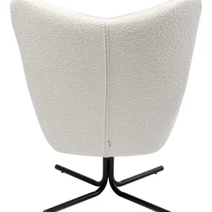 Fashion KARE Design Swivel Armchair Oscar Boucle Cream
