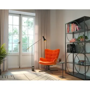 Clearance KARE Design Swivel Armchair Oscar Velvet Orange