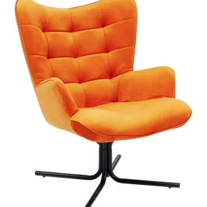 Clearance KARE Design Swivel Armchair Oscar Velvet Orange