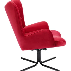 Clearance KARE Design Swivel Armchair Oscar Velvet Red