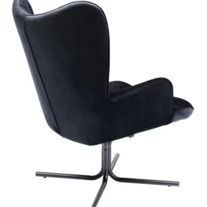 Fashion KARE Design Swivel Armchair Oscar Velvet Black