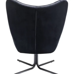 Fashion KARE Design Swivel Armchair Oscar Velvet Black