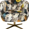 Hot KARE Design Swivel Armchair Peony Flower Yellow