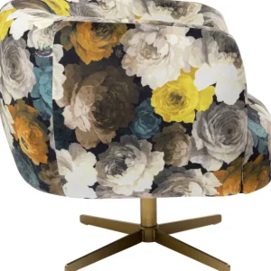 Hot KARE Design Swivel Armchair Peony Flower Yellow