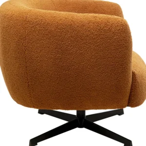 Outlet KARE Design Swivel Armchair Peony Fuzzy Caramello