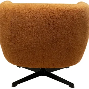 Outlet KARE Design Swivel Armchair Peony Fuzzy Caramello
