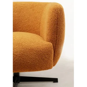Outlet KARE Design Swivel Armchair Peony Fuzzy Caramello