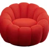 Best KARE Design Swivel Armchair Peppo Bloom Red