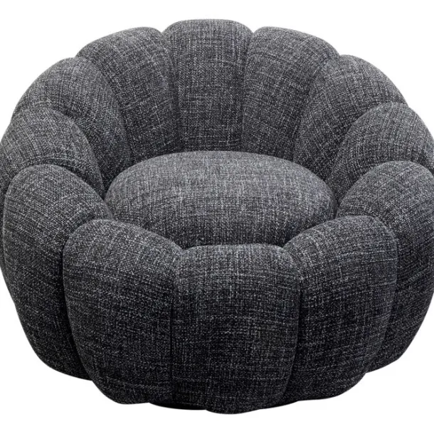 swivel_armchair_peppo_blo_0-3.webp Clearance KARE Design Swivel Armchair Peppo Bloom Melange Black