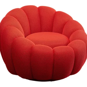 Best KARE Design Swivel Armchair Peppo Bloom Red