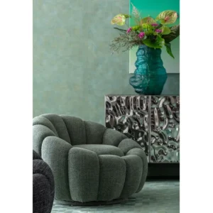 Best KARE Design Swivel Armchair Peppo Bloom Melange Green