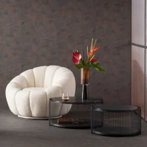 Online KARE Design Swivel Armchair Peppo Bloom White