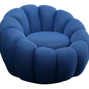 Clearance KARE Design Swivel Armchair Peppo Bloom Blue
