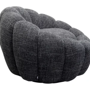Clearance KARE Design Swivel Armchair Peppo Bloom Melange Black