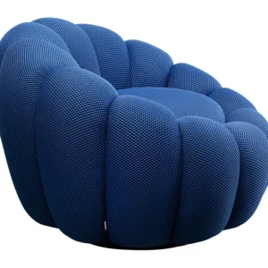 Clearance KARE Design Swivel Armchair Peppo Bloom Blue