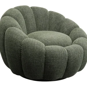 Best KARE Design Swivel Armchair Peppo Bloom Melange Green