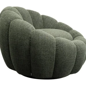 Best KARE Design Swivel Armchair Peppo Bloom Melange Green