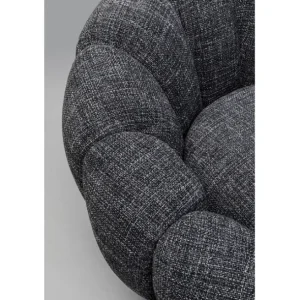 Clearance KARE Design Swivel Armchair Peppo Bloom Melange Black