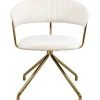 New KARE Design Swivel Chair Belle Velvet Cream