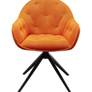 New KARE Design Swivel Chair Carlito Mesh Orange