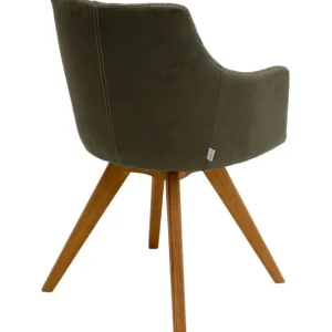 New KARE Design Swivel Chair Coco Wood Green