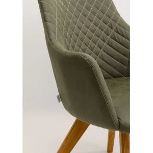 New KARE Design Swivel Chair Coco Wood Green