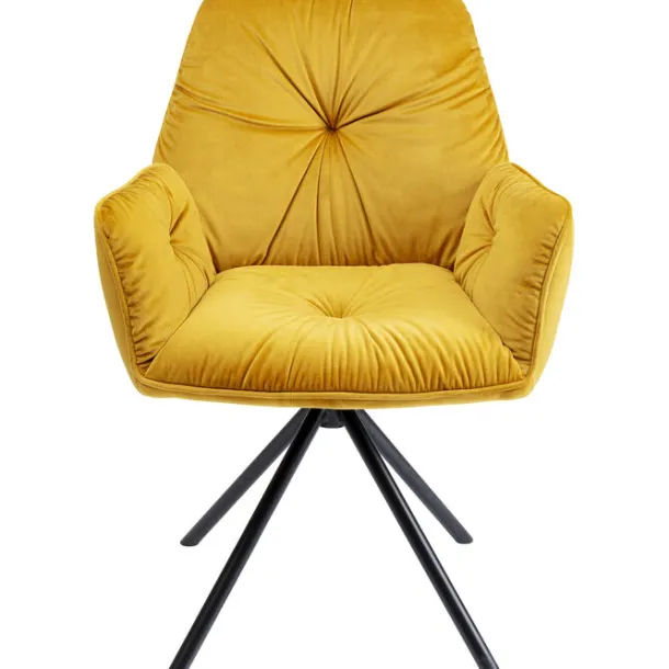 swivel_chair_with_armrest_0.webp Hot KARE Design Swivel Chair with Armrest Mila Yellow