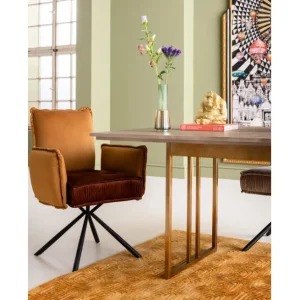 Sale KARE Design Swivel Chair with Armrest Chelsea Brown