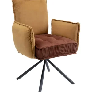 Sale KARE Design Swivel Chair with Armrest Chelsea Brown