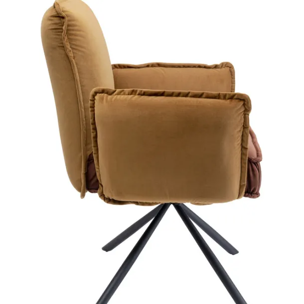 swivel_chair_with_armrest_4-3.webp Sale KARE Design Swivel Chair with Armrest Chelsea Brown